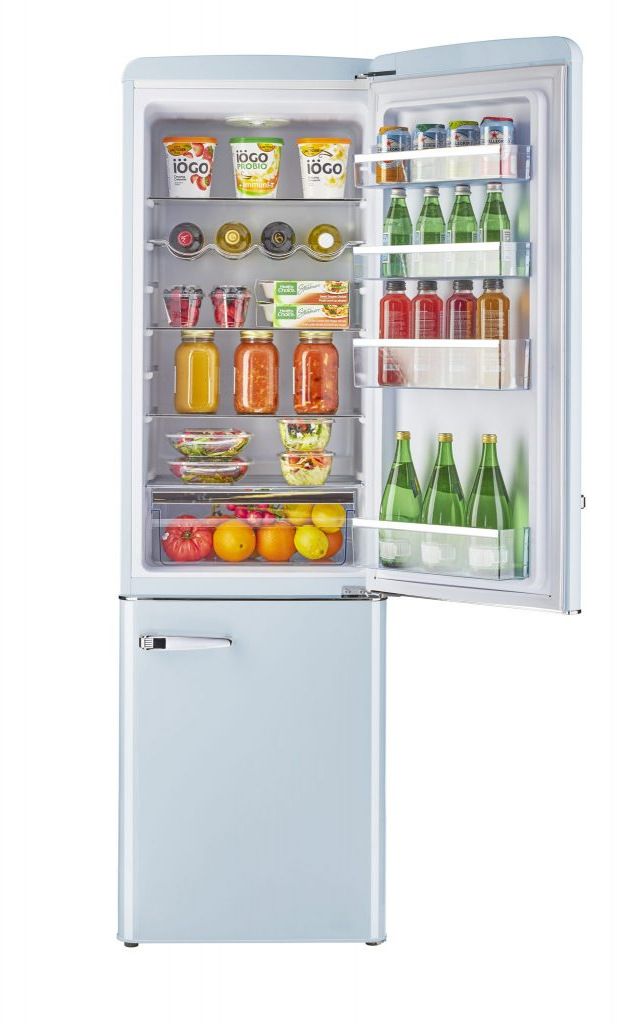 Unique® Appliances Classic Retro 9.0 Cu. Ft. Powder Blue Counter Depth Freestanding Bottom Freezer Refrigerator 2