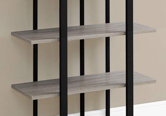 Monarch Specialties Inc. 60"H Dark Taupe with Black Metal Bookcase 8