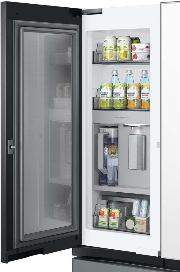 Samsung Bespoke 24 Cu. Ft. Matte Grey/White Glass Counter Depth 3-Door French Door Refrigerator with Family Hub™ 6