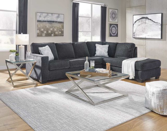 Signature Design by Ashley® Altari 2-Piece Slate Sleeper Sectional with Chaise 7