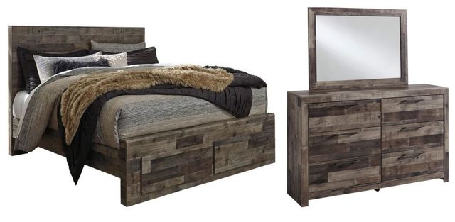 Benchcraft® Derekson 3-Piece Multi Gray Full Panel Storage Bed Set-0