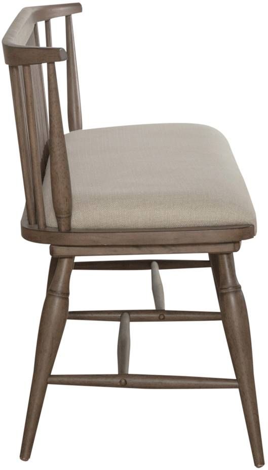 Liberty Americana Farmhouse Dusty Taupe Upholstered Seat Windsor Bench Colders Milwaukee Area