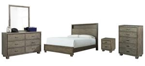 Signature Design by Ashley® Arnett 5-Piece Gray King Bookcase Bed Set
