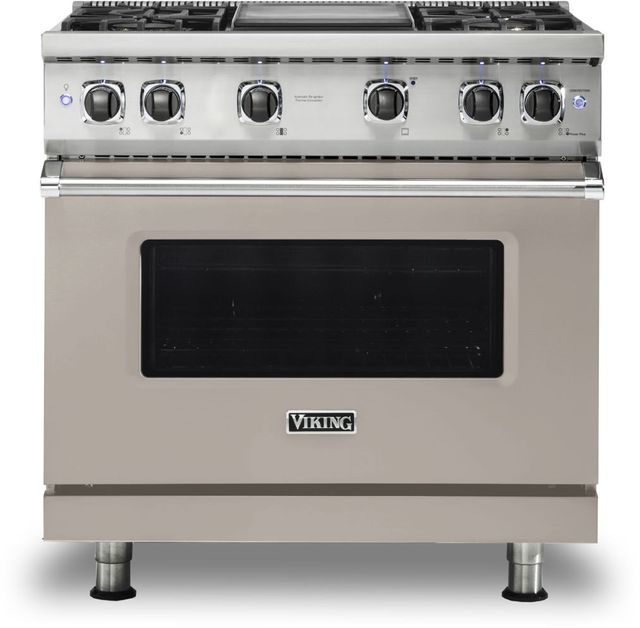 Viking® 5 Series 36" Pacific Grey Pro Style Liquid Propane Gas Range with 12" Griddle 0