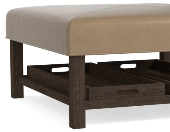 Bassett® Furniture Cocktails Lori Sable Ottoman with Trays 1