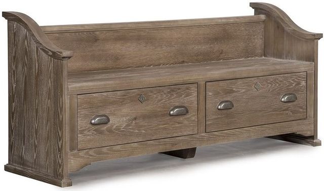 Laurel Mercantile Co Home Weathered Grey King Storage Bench