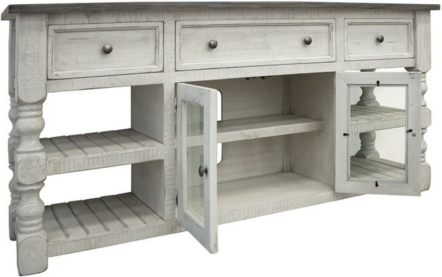International Furniture Direct Stone Weathered Gray/White 70" TV Stand