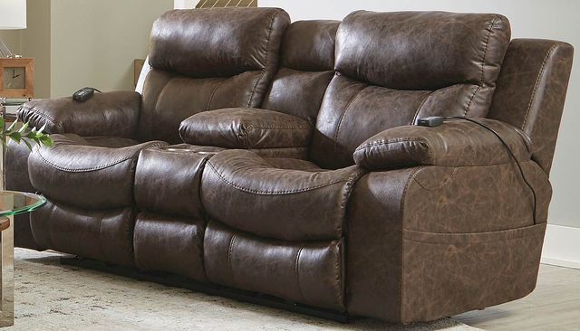 Catnapper® Palmer Saddle Console Power Loveseat with Headrest 0