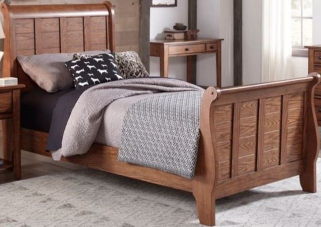 Liberty Grandpas Cabin Aged Oak Youth Twin Sleigh Bed 8
