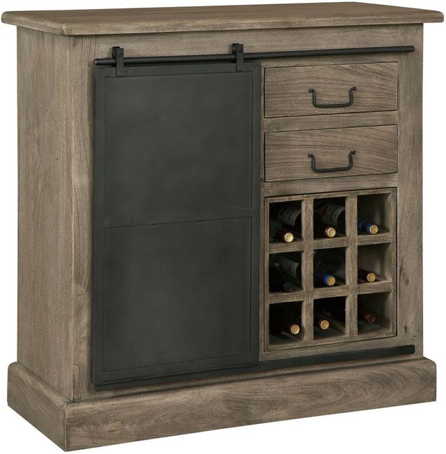 Howard Miller® Shooter Weathered Grey Wine & Bar Console 0