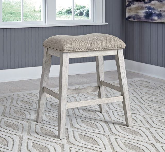 Signature Design by Ashley® Skempton White/Light Brown Counter Height Stool 4