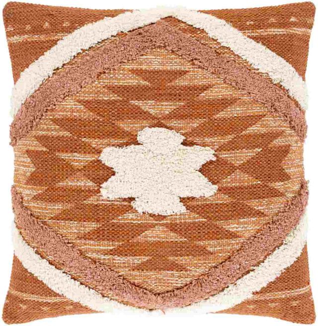Surya Lachlan Burnt Orange 22"x22" Pillow Shell with Down Insert-0