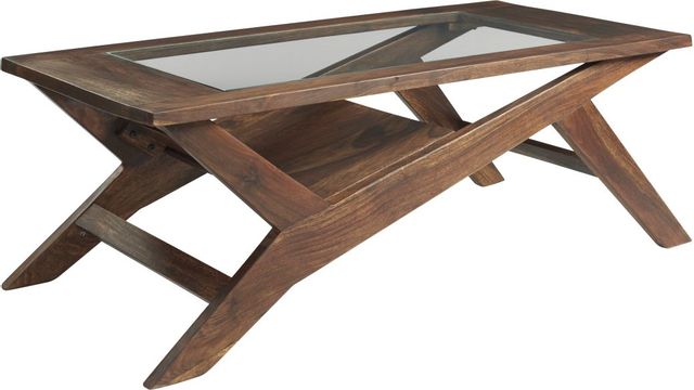 Signature Design by Ashley® Charzine Warm Brown Rectangular Coffee Table-2