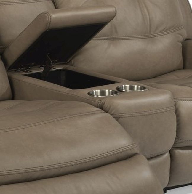 Flexsteel® Wicklow Power Reclining Loveseat With Console And Power ...