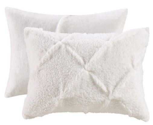 True North by Sleep Philosophy Addison King Ivory Pintuck Sherpa Down Alternative Comforter Set