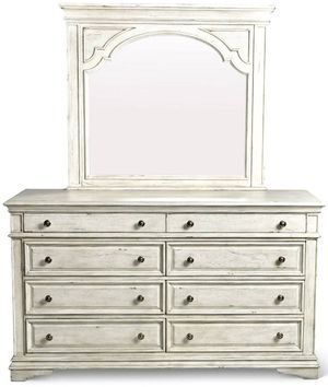 Steve Silver Co. Highland Park Cathedral White Dresser and Mirror