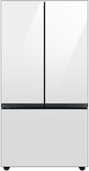 Samsung Bespoke 24 Cu. Ft. White Glass Counter Depth 3-Door French Door Refrigerator with Beverage Center™