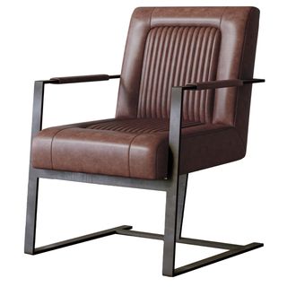 Jofran Maguire Dark Sienna Leather Sled Chair