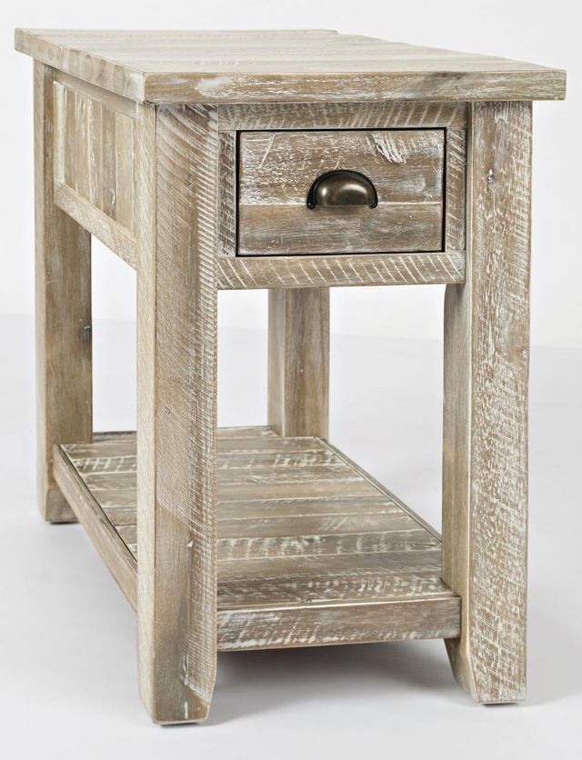 Jofran Inc. Artisan's Craft Washed Gray Chairside Table-0