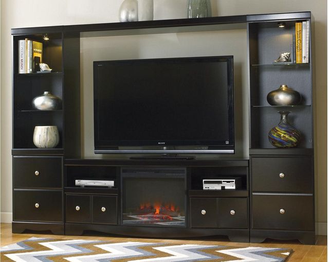 Signature Design by Ashley® Shay Black Large TV Stand 2