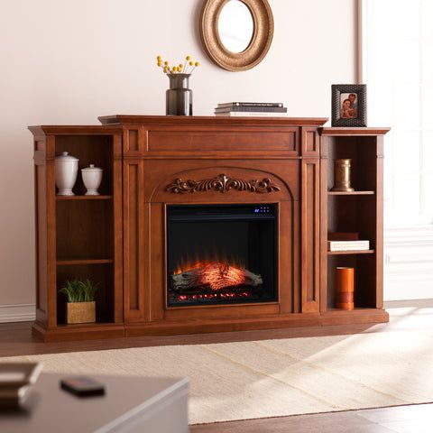 Richwood Cherry Traditional Ent Console with Firebox Insert | Big Sandy ...