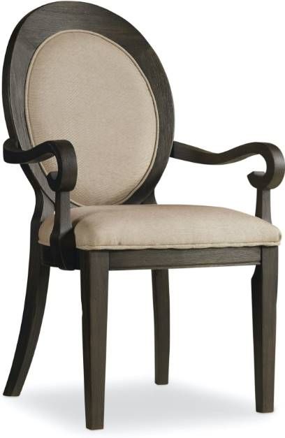 Hooker® Furniture Corsica 2-Piece Dark Espresso/Taupe Oval Back Arm Chair Set 0