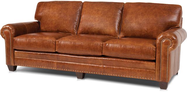 Smith Brothers 235 Collection Brown Leather Sofa