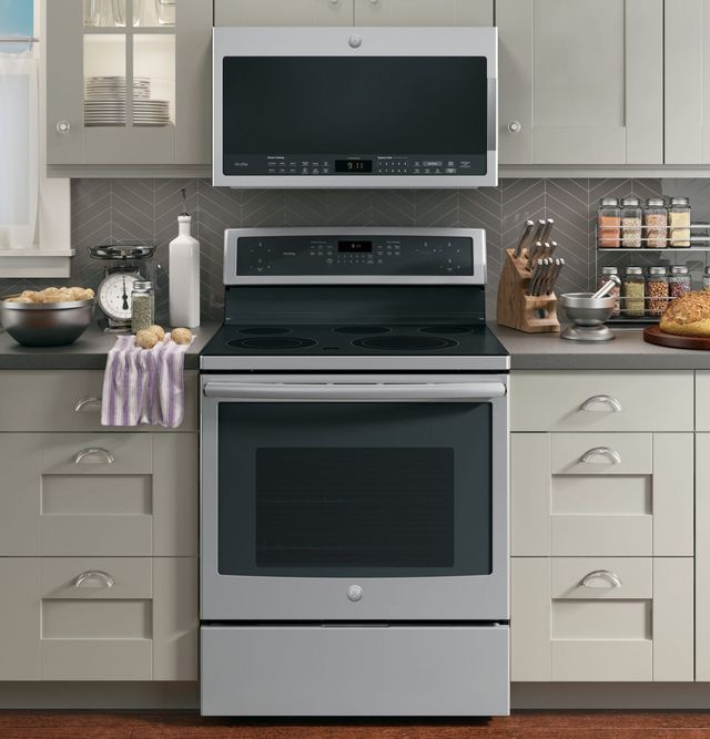 GE® Profile™ Series Over The Range Sensor Microwave Oven-Stainless Steel. Display model. Full functional warranty, no cosmetic warranty. 3