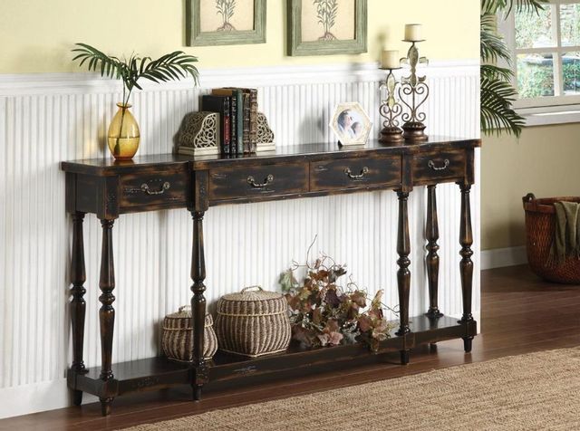 Coast2Coast Home™ Accents by Andy Stein Apperson Black Rub-through Console Table-1