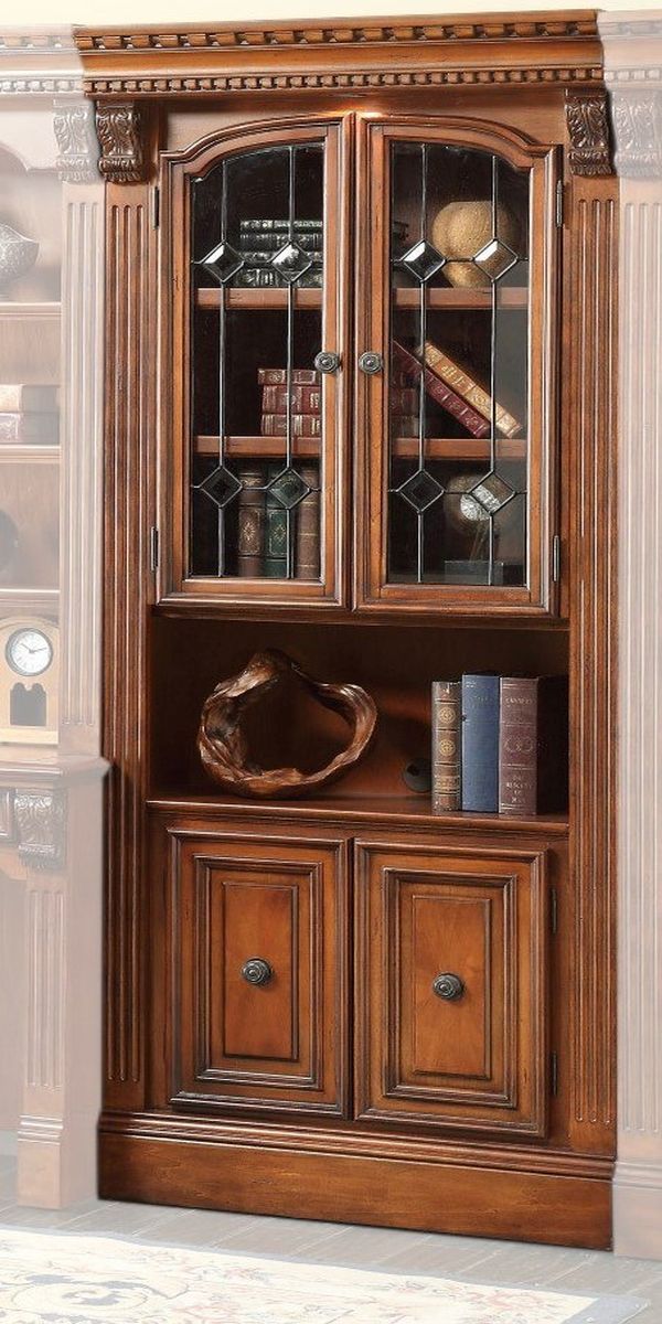 Parker House® Huntington Antique Vintage Pecan 32" Glass Door Cabinet 1
