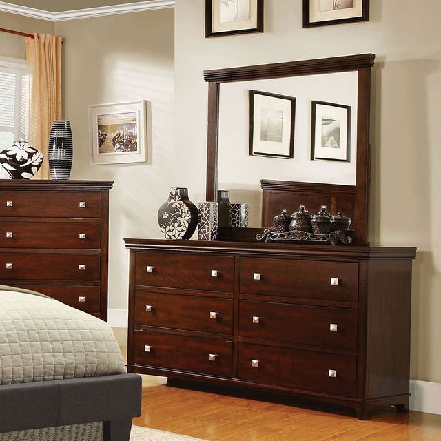 Furniture of America® Spruce Brown Cherry Mirror 2