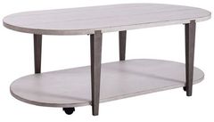 Liberty Furniture Sterling Weathered White Oval Cocktail Table