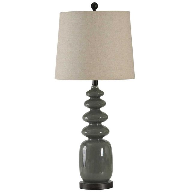 Style Craft Dark Grey Painted Glass Table Lamp-0