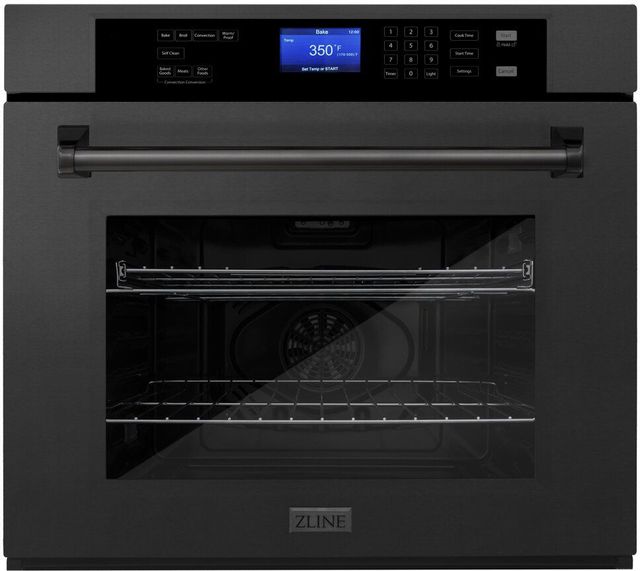 Kitchen Package with Black Stainless Steel Refrigeration, 30" Rangetop, 30" Range Hood and 30" Single Wall Oven-1