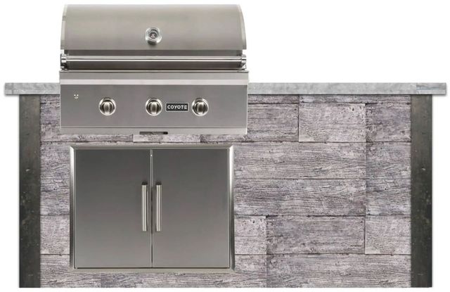 Coyote Outdoor Living 6' Stone Gray Weathered Wood Grill Island-0