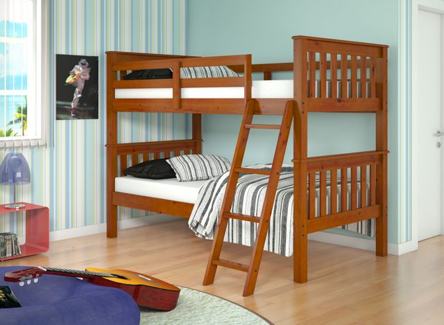 Donco Trading Company Light Espresso Twin/Twin Mission Bunk Bed-1