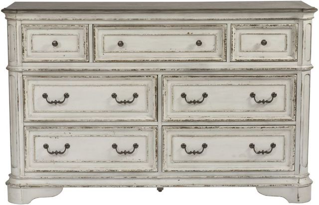 Liberty Furniture Magnolia Manor Antique White Dresser & Mirror 1