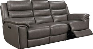 Leather Italia™ Destin Grey Power Reclining Sofa