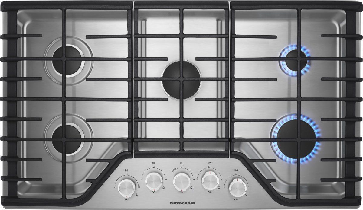 KitchenAid® 36'' Stainless Steel Gas Cooktop-KCGS356ESS