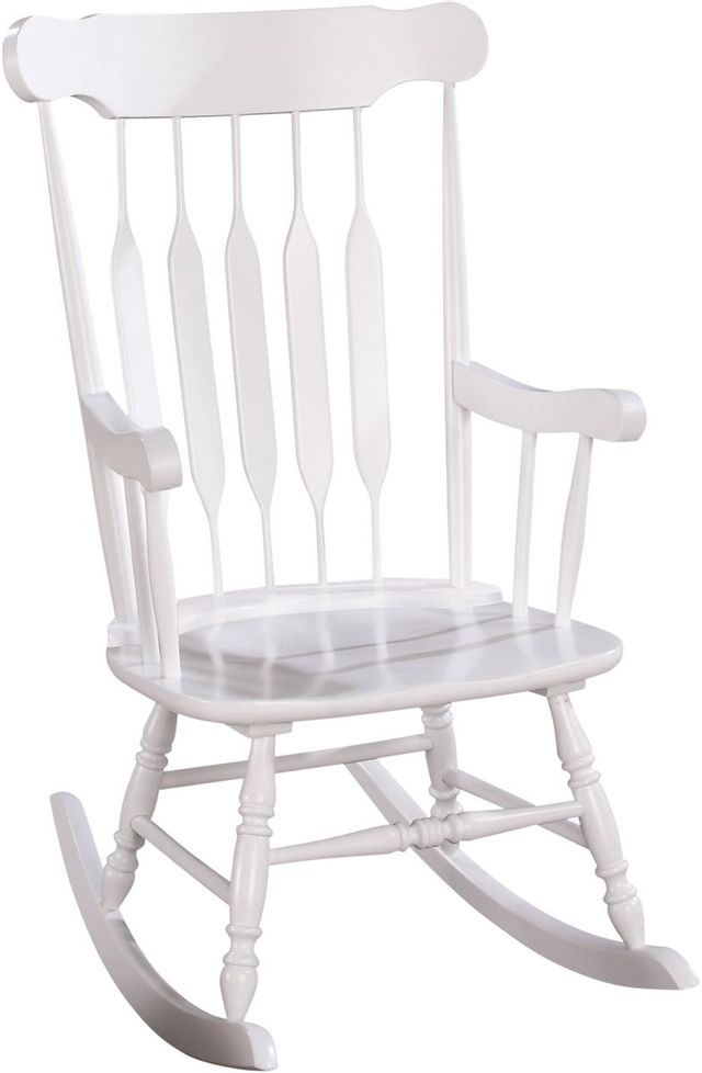 Coaster® Gina White Windsor Back Rocking Chair-0