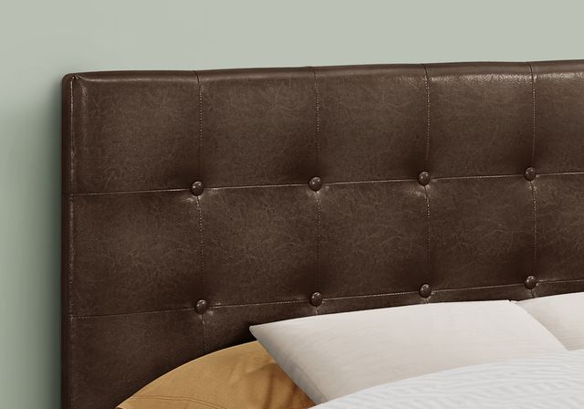 Monarch Specialties Inc. Brown Leather Look Full Headboard 1