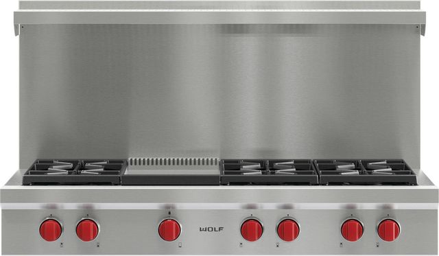 Wolf® 48" Stainless Steel Pro Style Gas Rangetop 1
