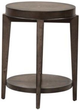 Liberty Penton Espresso Stone Oval Chair Side Table-1