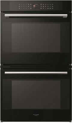 Fulgor® Milano 700 Series 30" Black Glass Double Electric Wall Oven-F7DP30B1