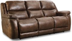 HomeStretch Brown Reclining Console Sofa