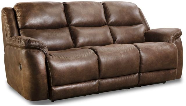 HomeStretch Brown Reclining Sofa-0
