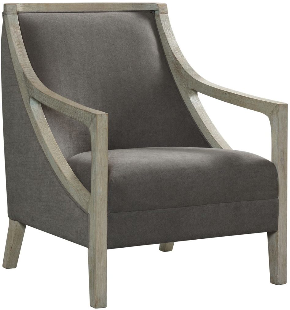 Elements International Hopkins Charcoal with White Wash Frame Accent Chair