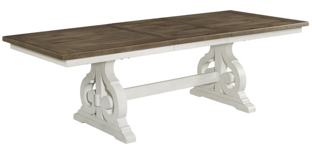 Intercon Drake French Oak Dining Table with Rustic White