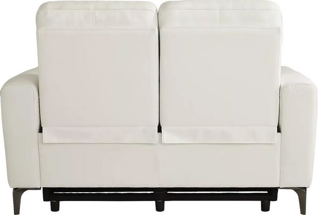 Parkside Heights White Leather Stationary Loveseat-1