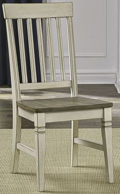 A-America® Beacon Smoky White/Peppercorn Slatback Chair